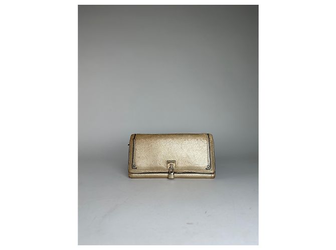 Céline Vintage Celine Paris Leder Langbörse Gold Golden - Ansicht 11