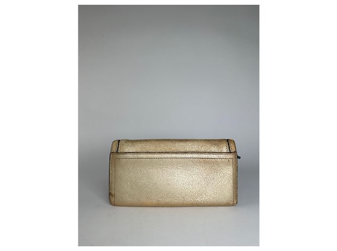 Céline Vintage Celine Paris Leder Langbörse Gold Golden - Ansicht 12