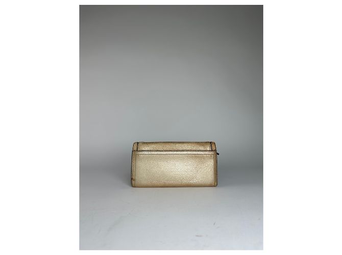 Céline Vintage Celine Paris Leder Langbörse Gold Golden - Ansicht 2