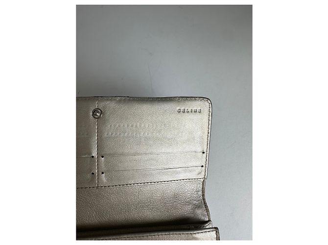 Céline Vintage Celine Paris Leder Langbörse Gold Golden - Ansicht 5