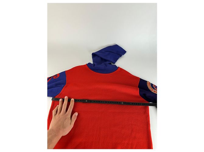 Vintage Gianni Versace Rollkragenpullover M Rot Blau Schwarz Mehrfarben - Ansicht 10