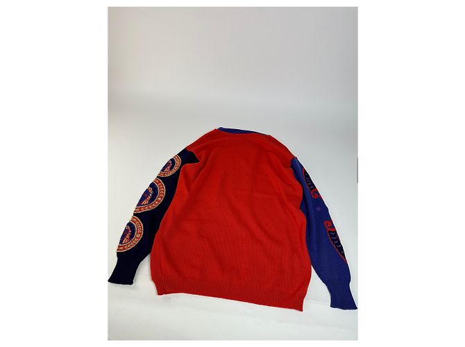 Vintage Gianni Versace Rollkragenpullover M Rot Blau Schwarz Mehrfarben - Ansicht 11