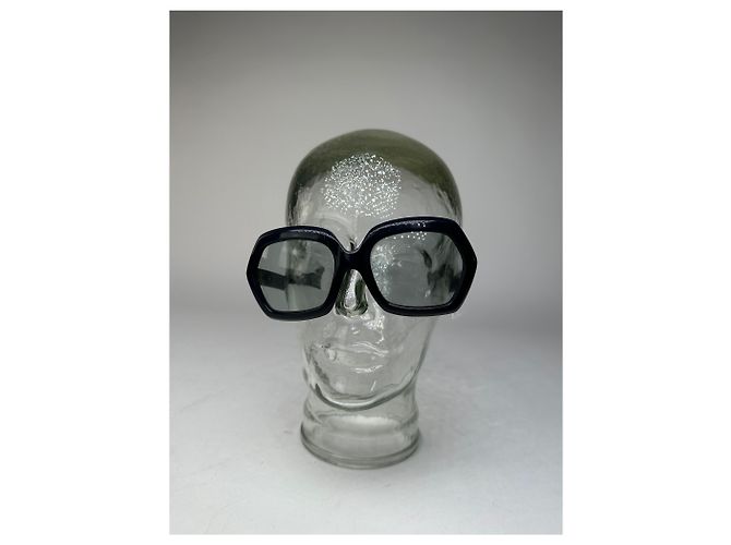 Vintage Givenchy Übergroße Sonnenbrille Schwarz Blau - Ansicht 10