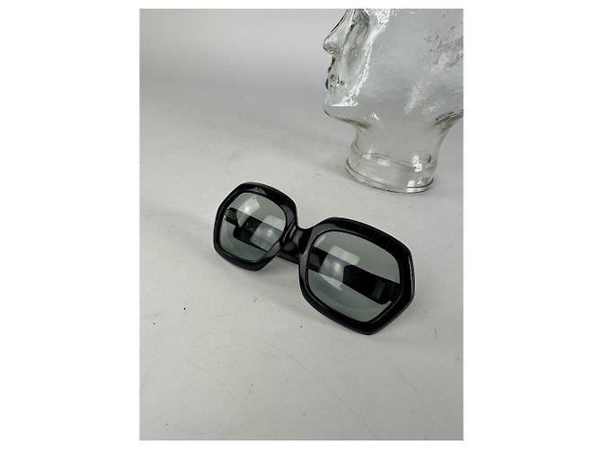 Vintage Givenchy Übergroße Sonnenbrille Schwarz Blau - Ansicht 11