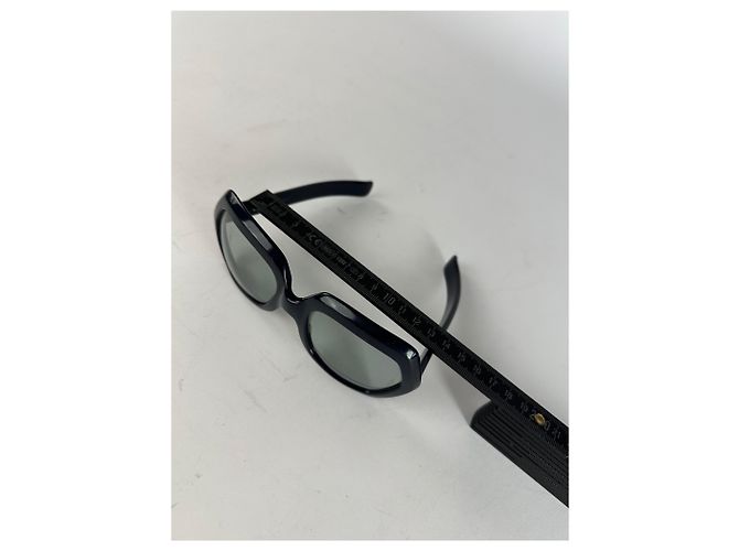 Vintage Givenchy Übergroße Sonnenbrille Schwarz Blau - Ansicht 6