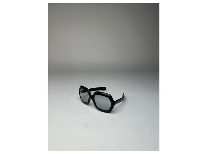 Vintage Givenchy Übergroße Sonnenbrille Schwarz Blau - Ansicht 7