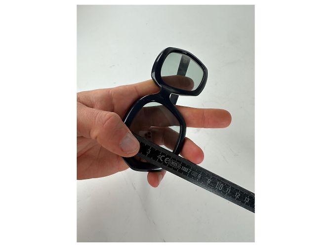 Vintage Givenchy Übergroße Sonnenbrille Schwarz Blau - Ansicht 9