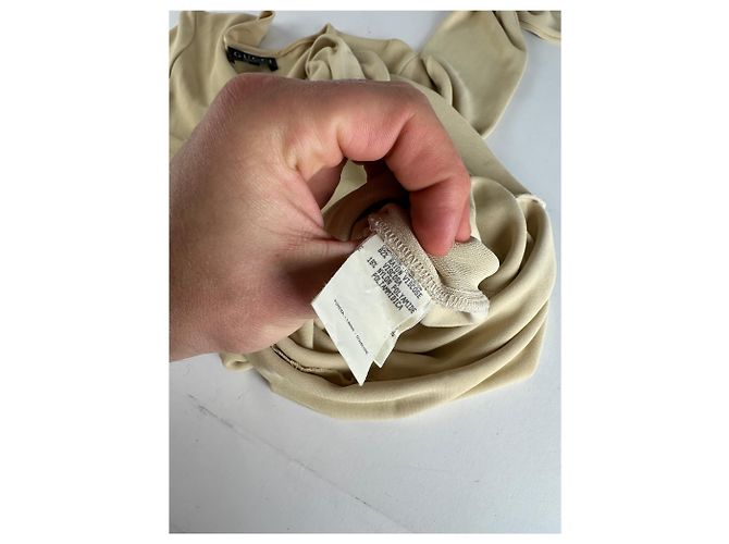 Vintage Gucci Viskosekleid M Beige - Ansicht 10