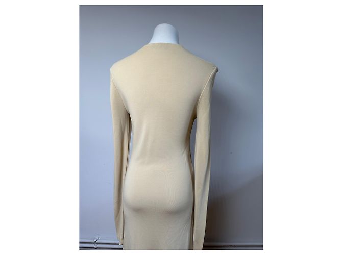 Vintage Gucci Viskosekleid M Beige - Ansicht 15
