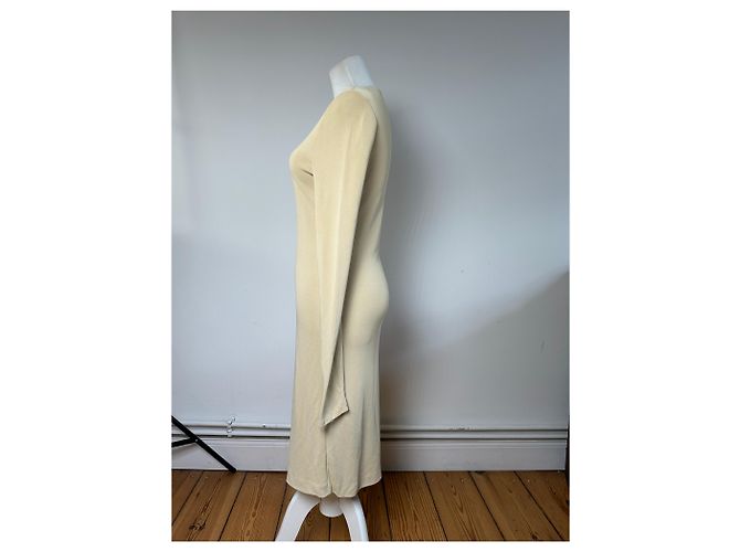 Vintage Gucci Viskosekleid M Beige - Ansicht 2