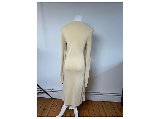 Vintage Gucci Viskosekleid M Beige - Ansicht 3