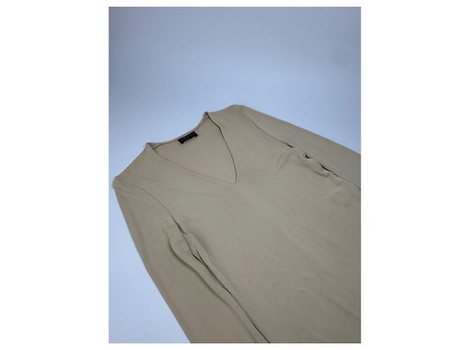 Vintage Gucci Viskosekleid M Beige - Ansicht 5