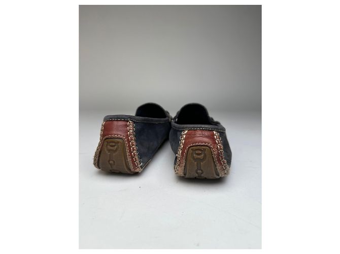 Vintage Gucci Wildleder Slipper mit Pferdebit Anthrazit 40,5 Schwarz - Ansicht 5