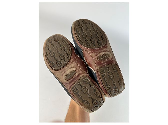 Vintage Gucci Wildleder Slipper mit Pferdebit Anthrazit 40,5 Schwarz - Ansicht 7