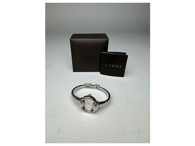 Vintage Gucci Quarz Pferdebeißer Uhr Silber - Ansicht 2
