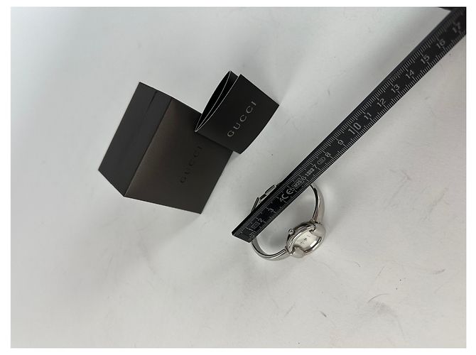 Vintage Gucci Quarz Pferdebeißer Uhr Silber - Ansicht 3