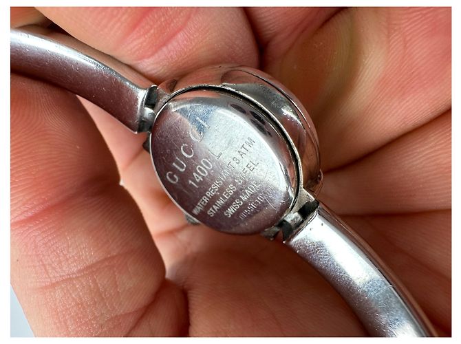 Vintage Gucci Quarz Pferdebeißer Uhr Silber - Ansicht 5