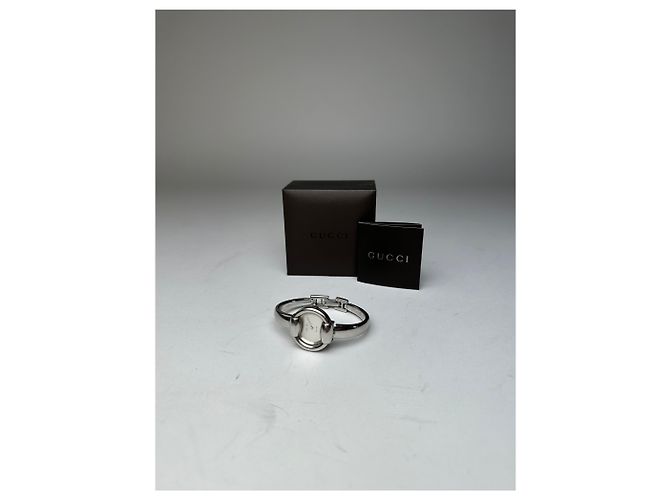 Vintage Gucci Quarz Pferdebeißer Uhr Silber - Ansicht 8
