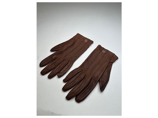Vintage Loewe Madrid Lederhandschuhe braun - Ansicht 11