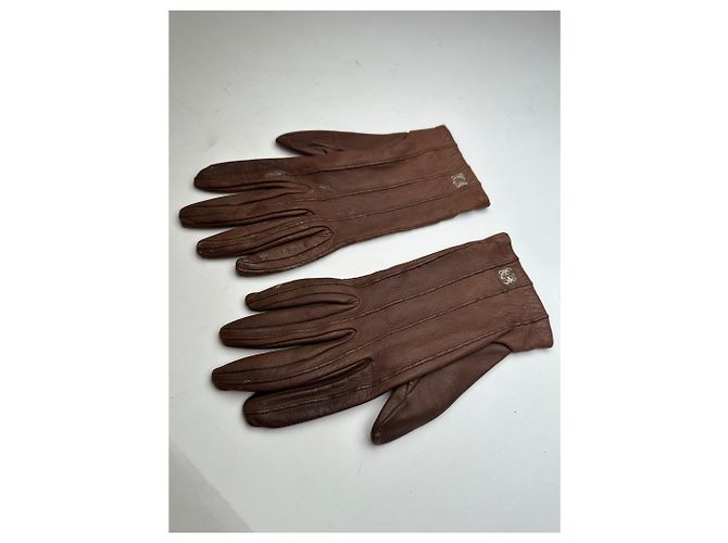 Vintage Loewe Madrid Lederhandschuhe braun - Ansicht 3