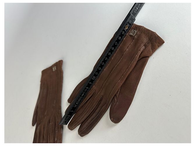 Vintage Loewe Madrid Lederhandschuhe braun - Ansicht 8
