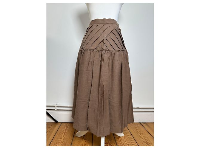 Gonna in lana vintage Dior Marrone M - vista 13