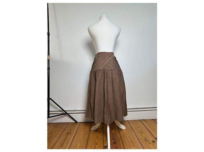 Gonna in lana vintage Dior Marrone M - vista 14