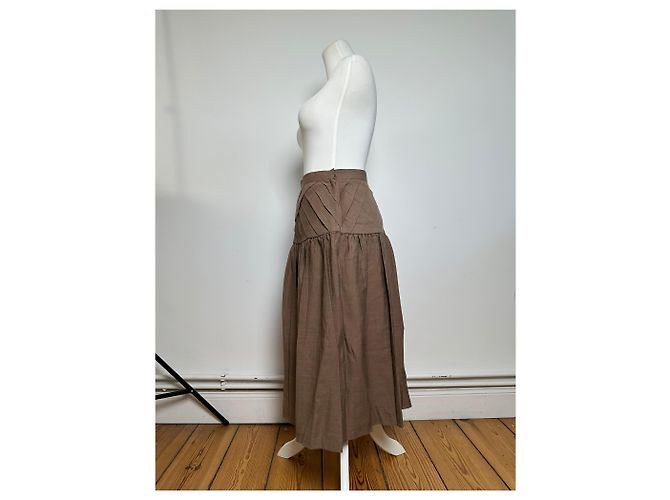 Gonna in lana vintage Dior Marrone M - vista 2