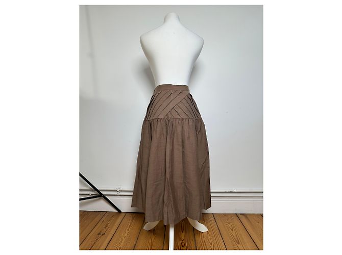 Gonna in lana vintage Dior Marrone M - vista 3