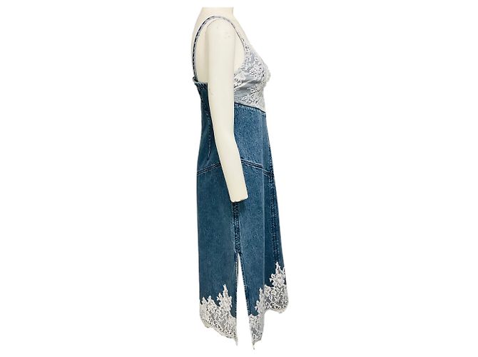 Blaues Denim-Slipkleid 3.1 Phillip Lim mit Spitze - Ansicht 2