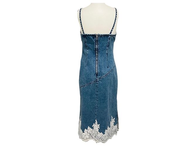 Blaues Denim-Slipkleid 3.1 Phillip Lim mit Spitze - Ansicht 3