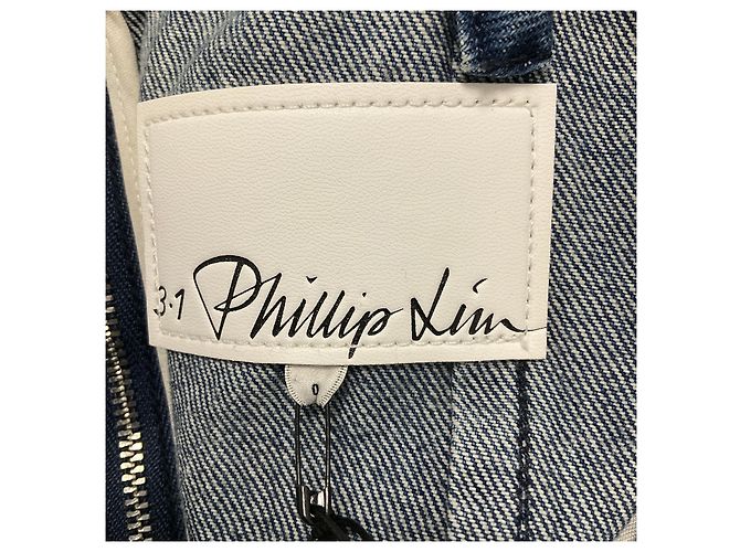 Blaues Denim-Slipkleid 3.1 Phillip Lim mit Spitze - Ansicht 4