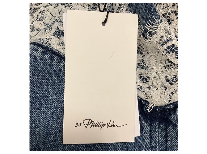 Blaues Denim-Slipkleid 3.1 Phillip Lim mit Spitze - Ansicht 5