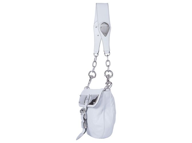 Borsa Messenger Romy in Pelle Gucci Bianco - vista 2
