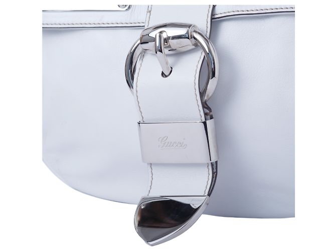 Borsa Messenger Romy in Pelle Gucci Bianco - vista 5