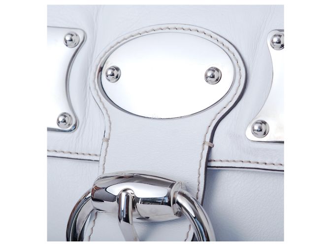 Borsa Messenger Romy in Pelle Gucci Bianco - vista 6