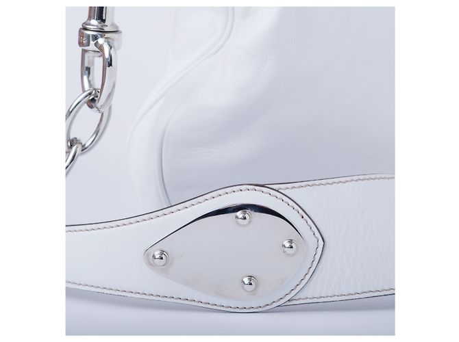 Borsa Messenger Romy in Pelle Gucci Bianco - vista 9