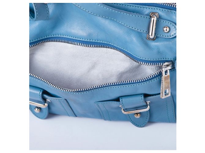 Bolsa Boston de couro com fivela dupla e bolsos Marc Jacobs Azul - vista 12