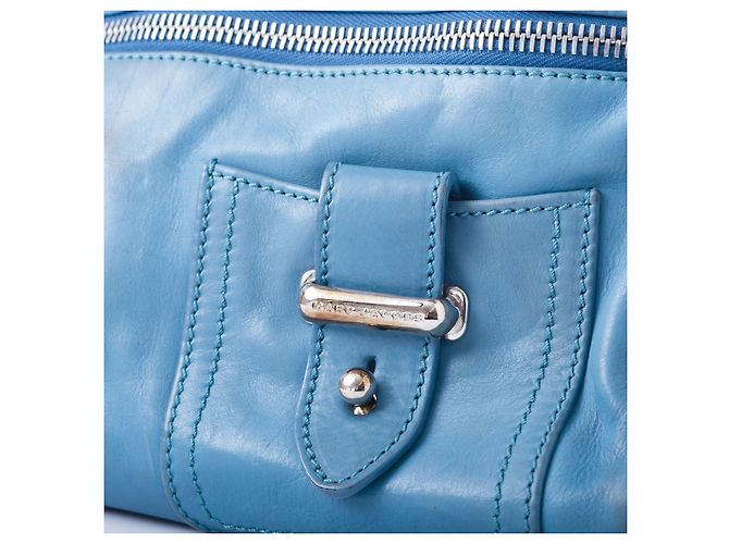 Bolsa Boston de couro com fivela dupla e bolsos Marc Jacobs Azul - vista 5