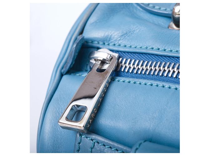 Bolsa Boston de couro com fivela dupla e bolsos Marc Jacobs Azul - vista 7