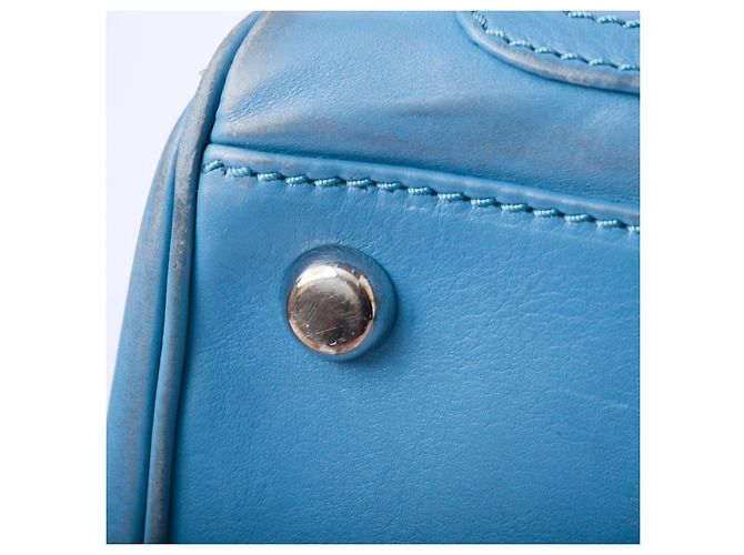 Bolsa Boston de couro com fivela dupla e bolsos Marc Jacobs Azul - vista 8
