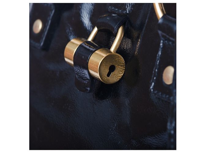 Borsa Muse in pelle verniciata nera Yves Saint Laurent Nero - vista 10