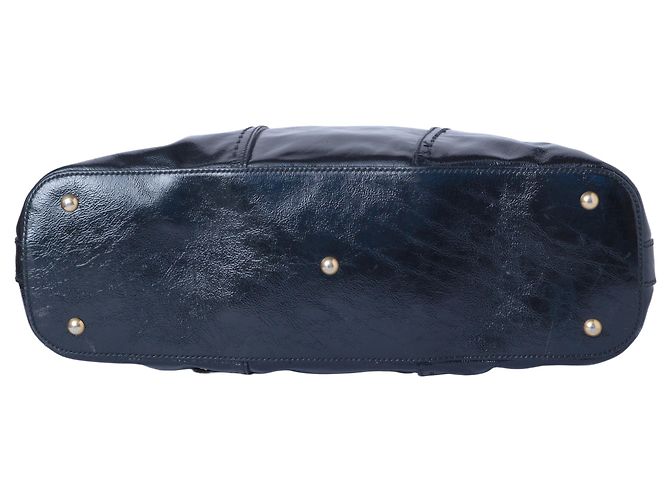 Borsa Muse in pelle verniciata nera Yves Saint Laurent Nero - vista 4