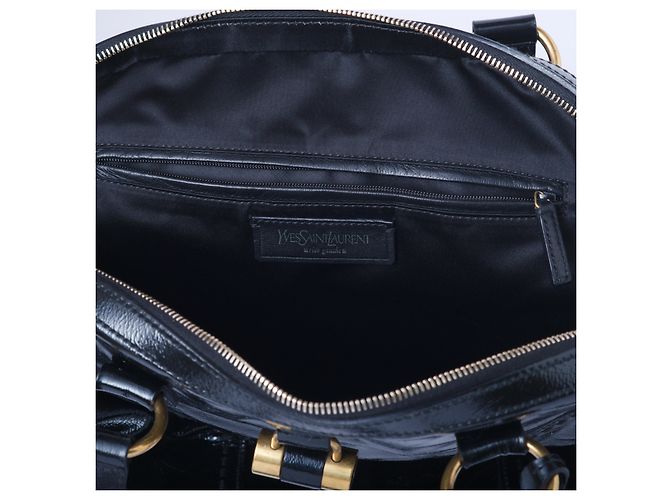 Borsa Muse in pelle verniciata nera Yves Saint Laurent Nero - vista 7