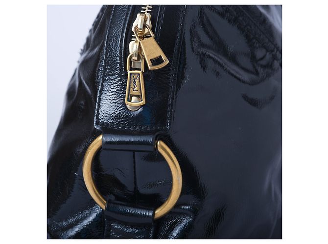 Borsa Muse in pelle verniciata nera Yves Saint Laurent Nero - vista 9