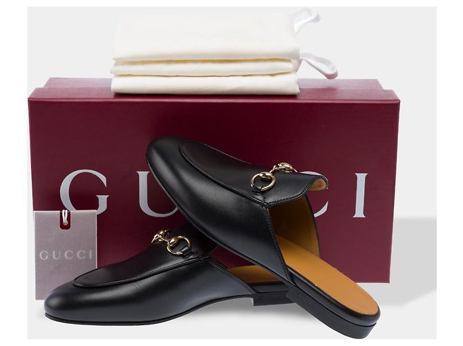 Scarpa GUCCI Princetown in Pelle Nera - 103414 Nero - vista 2