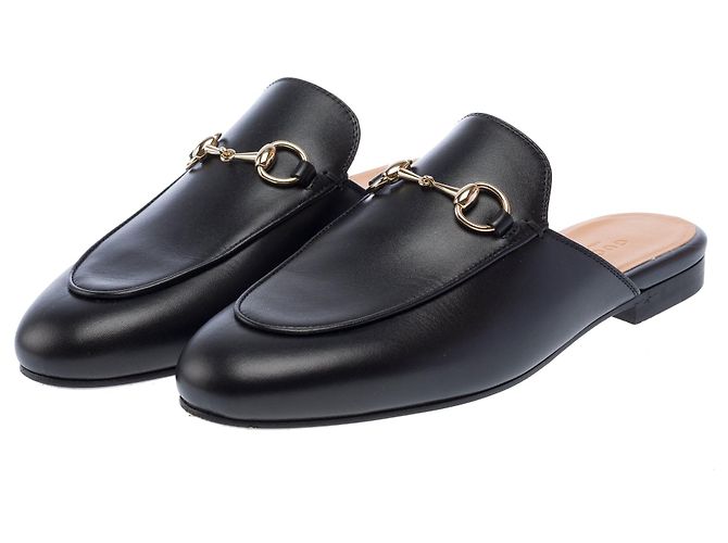 Scarpa GUCCI Princetown in Pelle Nera - 103414 Nero - vista 4