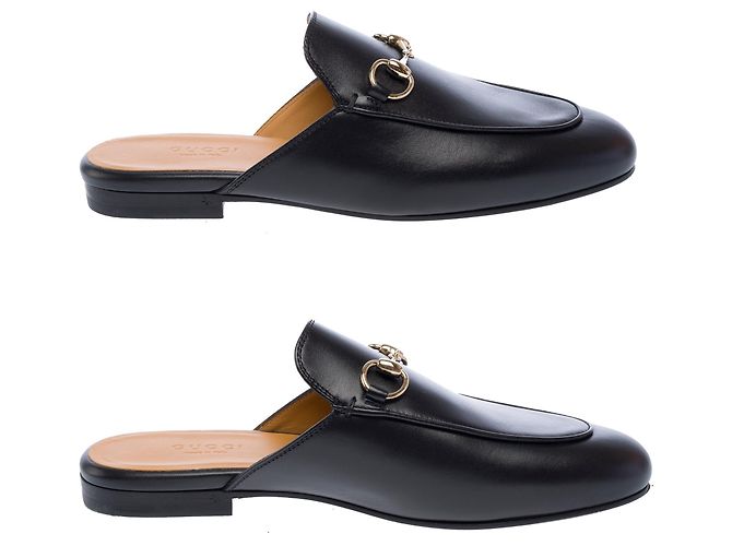 Scarpa GUCCI Princetown in Pelle Nera - 103414 Nero - vista 6
