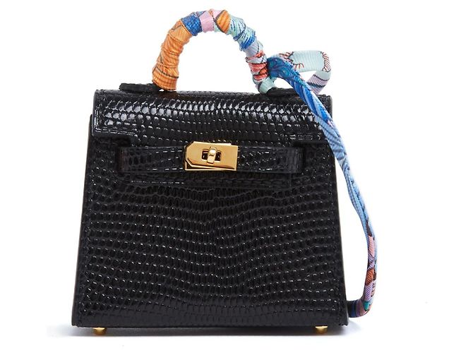 Charm per Borsa Hermès Kelly Twilly Prezioso in Pelle Nera Nero - vista 2