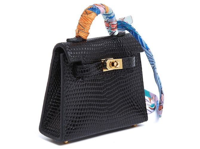 Charm per Borsa Hermès Kelly Twilly Prezioso in Pelle Nera Nero - vista 3